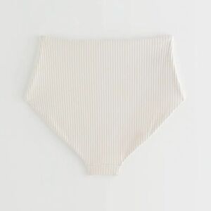 & OTHER STORIES Size 4 White Ribbed High Waisted Bikini Brief Summer Bridal